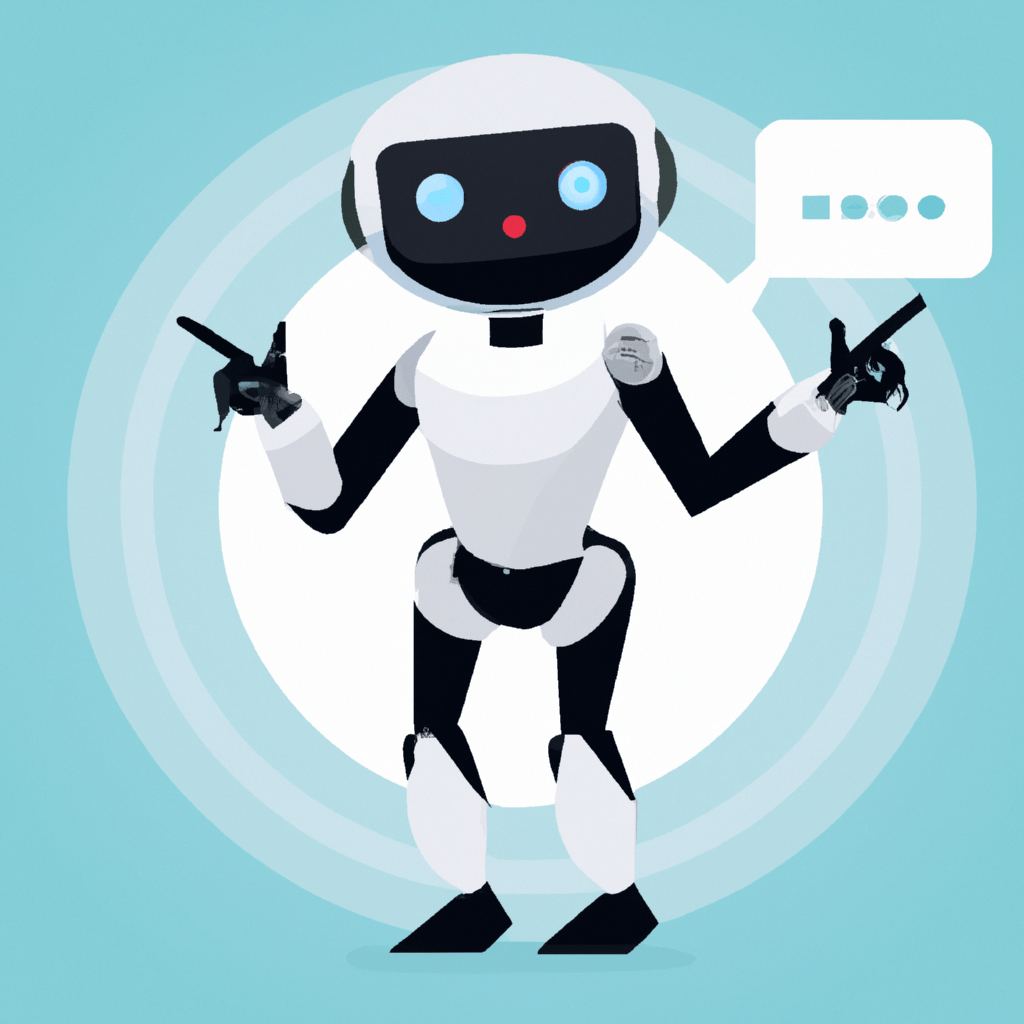 A futuristic robot generating quality content.